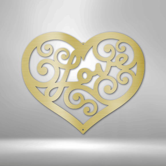 Love Swirl Steel Sign Laser Cut Powder Coated Home & Office Metal Wall Decor Mul
